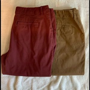 2 pr LEE ESSENTIAL CHINO 16S short camel and berry